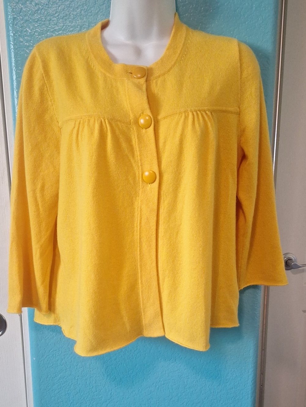 J. Crew Cashmere YELLOW  Lily Cardigan Sz M